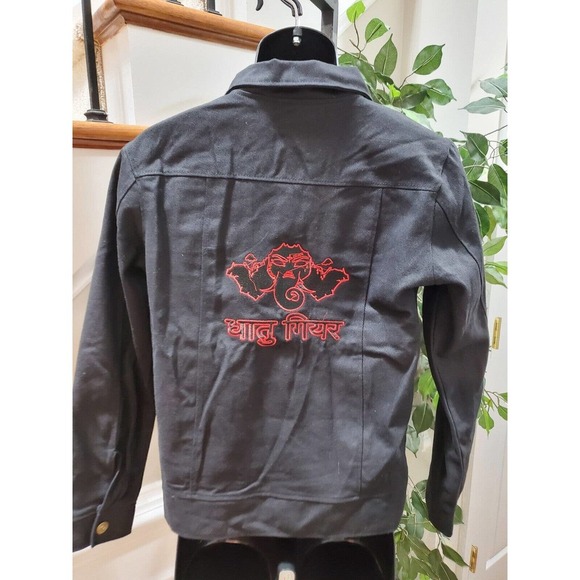 Men's Black Denim Cotton Long Sleeve Buttons Front Casual jeans Jacket Size M - Picture 6 of 9